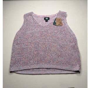 ROOTS Nahanni Crop Tank Multi-Color Knit Space Dye Women's Large NEW